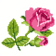 玫瑰花像素艺术(Rose Flower Pixel Art)